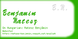 benjamin matesz business card